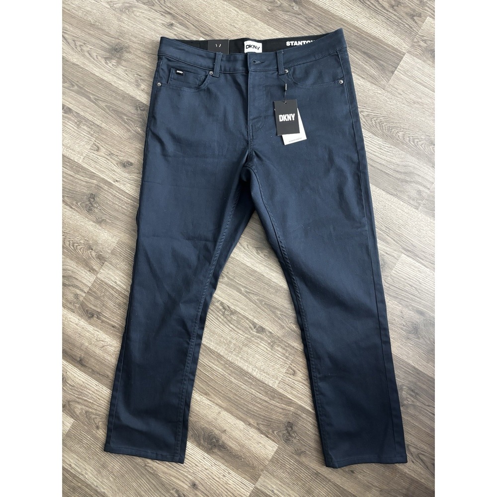 DKNY Ultimate Stretch Stanton Slim-Fit 5-Pocket Men's Navy Blue Pants 33x29
